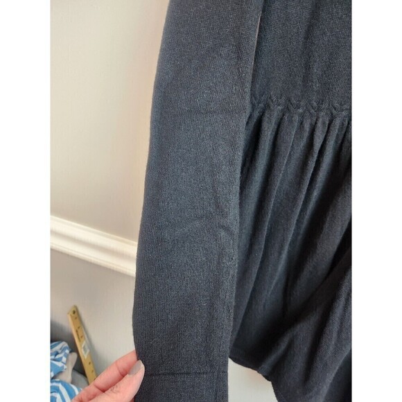 Sundance Black Half Button Peplum Cardigan Sz S NWT Viscose Lambswool Cashmere - Picture 4 of 12